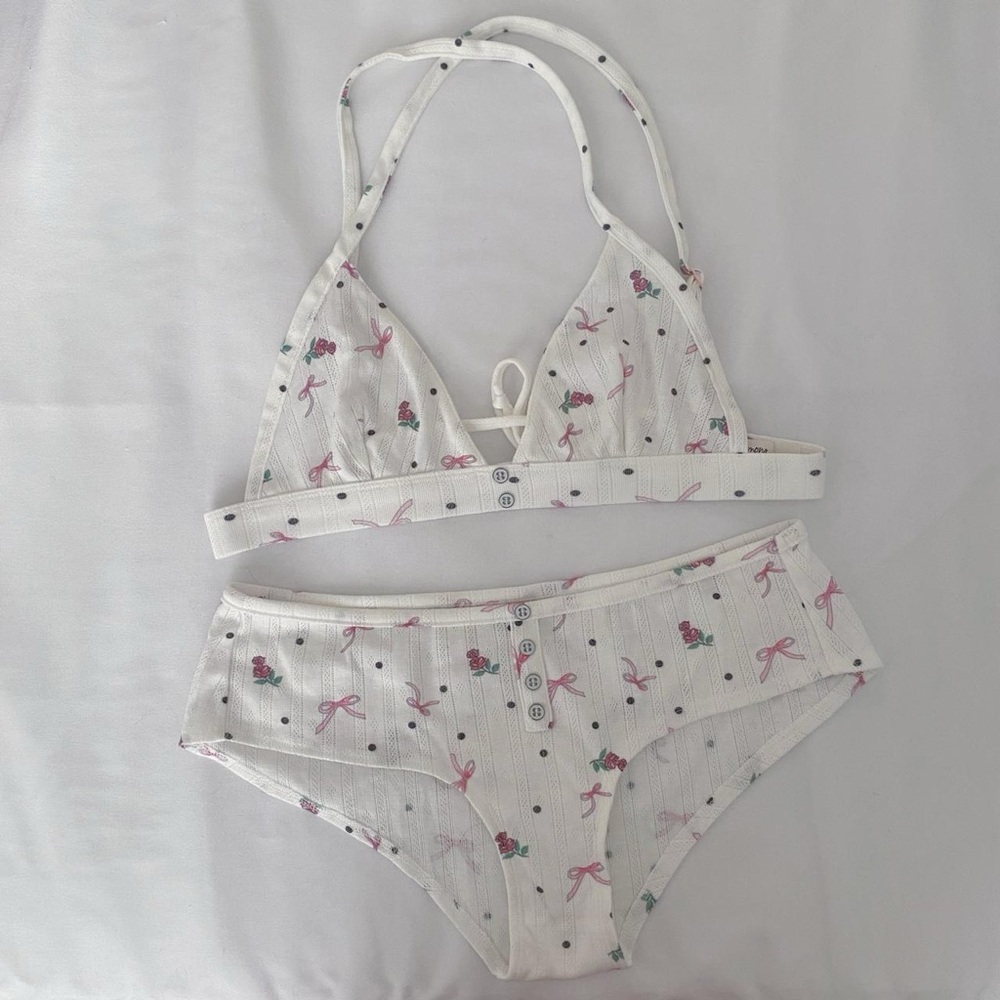 Everyday Bralette & Brief Panty Set from For Love & Lemons - size small